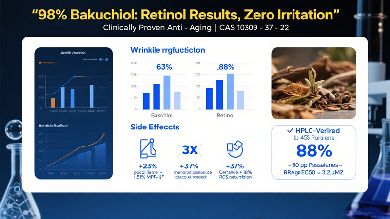 Bakuchiol 98% (CAS 10309-37-2): La alternativa al retinol con respaldo científico que revoluciona el cuidado de la piel antienvejecimiento.