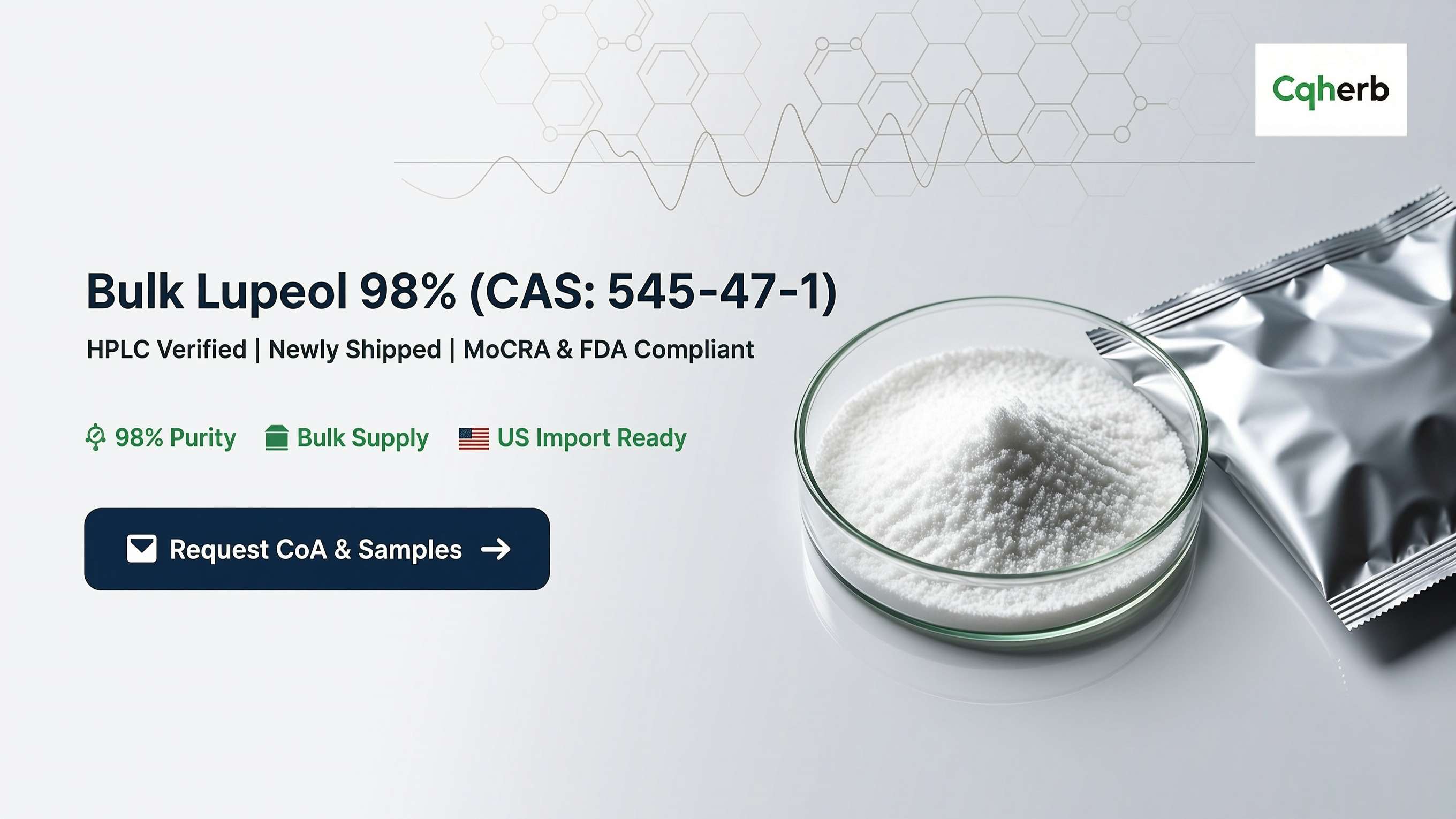 Lupeol en polvo a granel al 98% (CAS: 545-47-1) | Proveedor verificado por HPLC