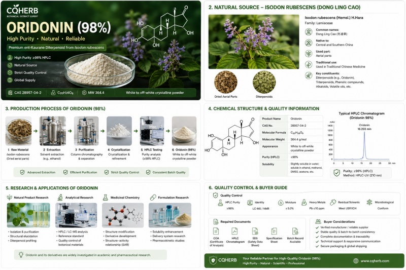 Oridonin (98%) Ultimate Guide (2026) Structure, Natural Sources, Research Applications, Quality Standards & Buying Guide